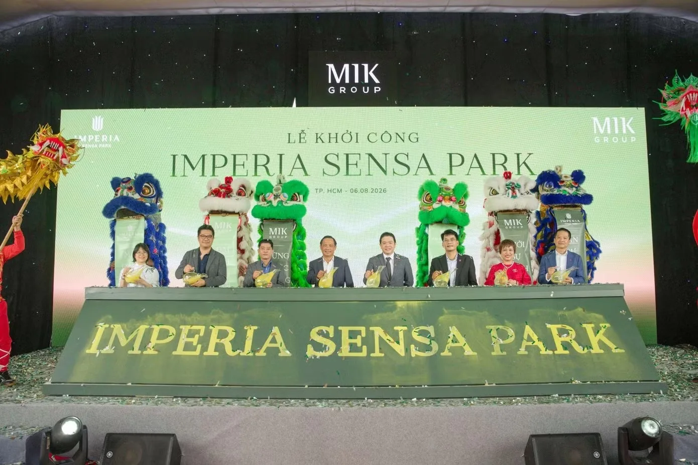 Imperia Sensa Park khởi công tại khu Đông TP.HCM, quy mô 5ha 3 Đại diện MIK Group và các đối tác thực hiện nghi thức khởi công Imperia Sensa Park