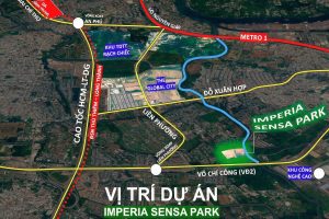 Bản đồ vị trí Imperia Sensa Park cùng các tuyến đường kết nối Võ Chí Công, Liên Phường