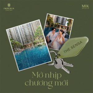Móc chìa khóa The Sensa cùng ảnh hồ bơi Imperia Sensa Park, thông điệp mở nhịp chương mới