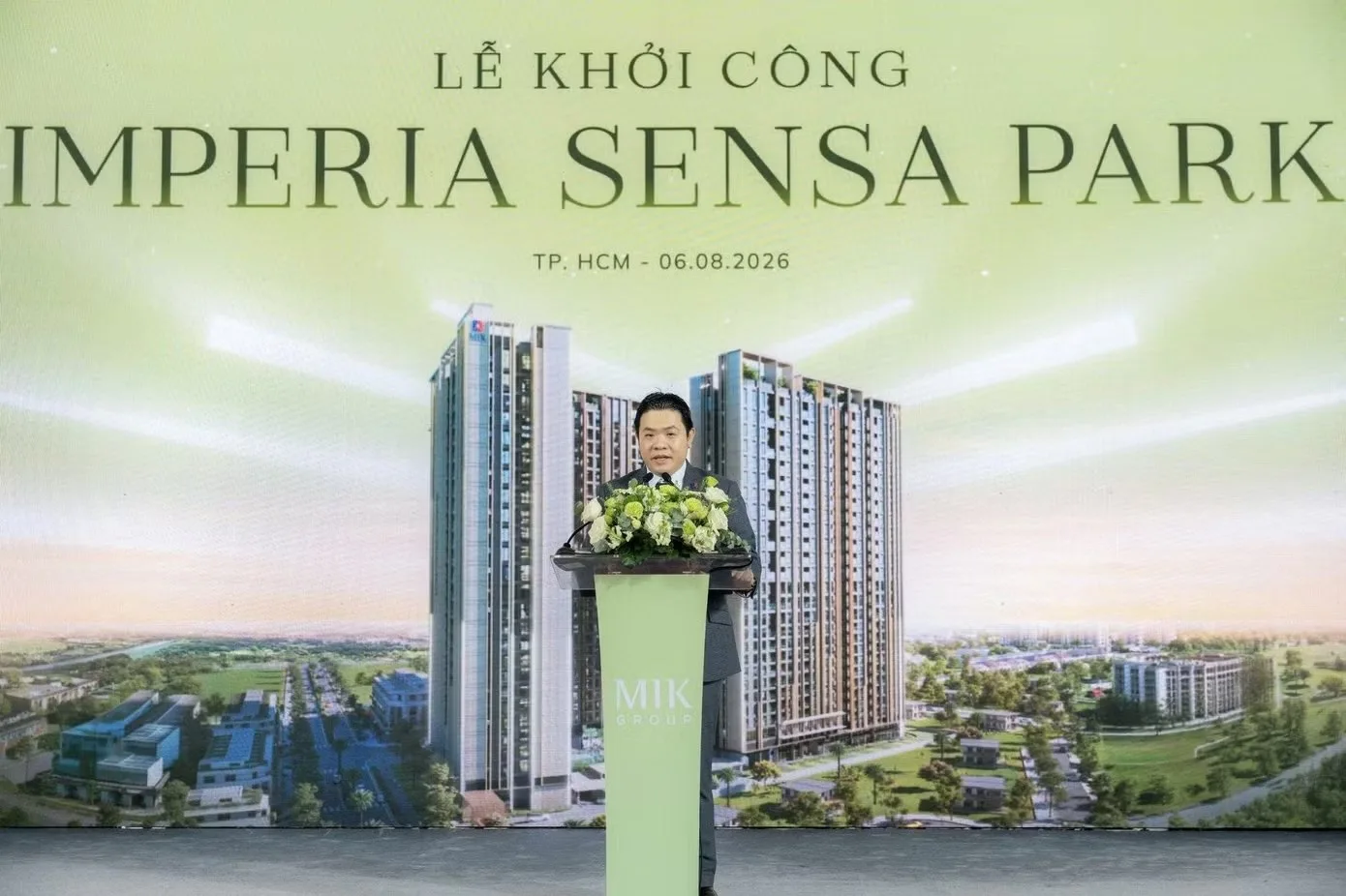 Imperia Sensa Park khởi công tại khu Đông TP.HCM, quy mô 5ha 2 Ông Nhân Hữu Học, Tổng Giám đốc MIK Miền Nam, phát biểu tại lễ khởi công Imperia Sensa Park