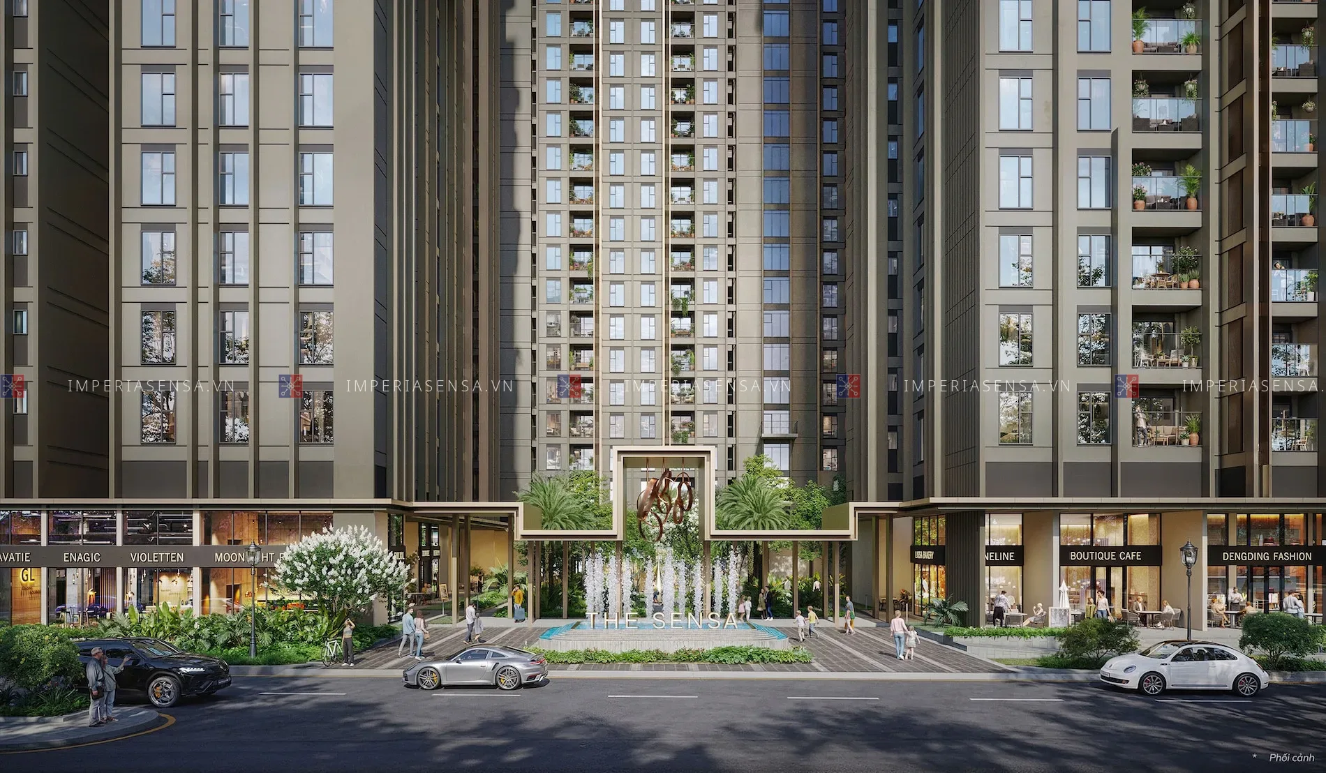 Tiện ích Imperia Sensa Park lộ diện, dự án khởi công tháng 8/2026 1 Phối cảnh sảnh đón và khu thương mại tại dự án Imperia Sensa Park