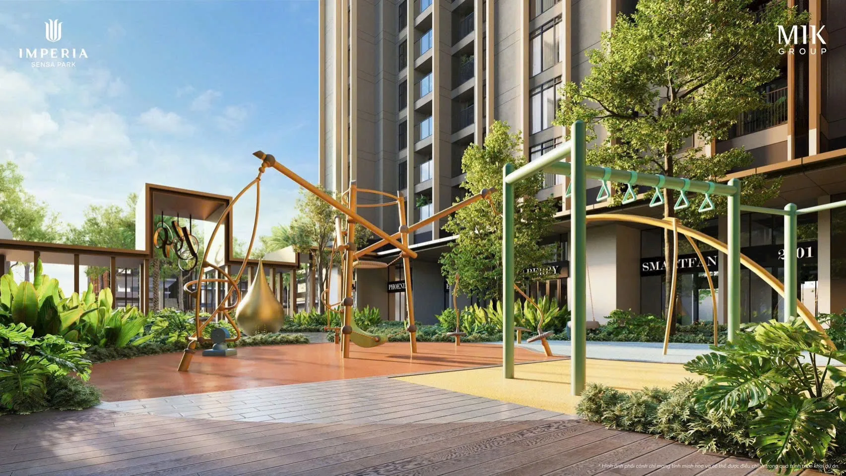 Khu vui chơi vận động ngoài trời dành cho cư dân tại tiện ích Imperia Sensa Park